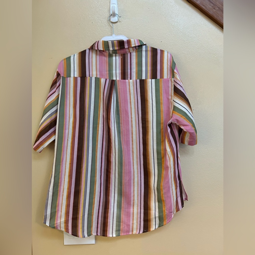 Anthropologie/Charlie‎ Holiday Cape Striped Shirt - Picture 5 of 5